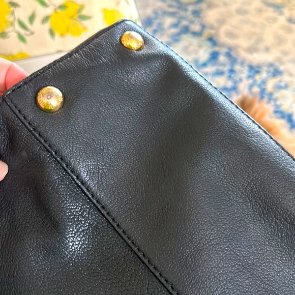 Michael Kors-XL-Hamilton Black Grain Leather Sholder bag,satchel,Gold Hardware, - Picture 15 of 17